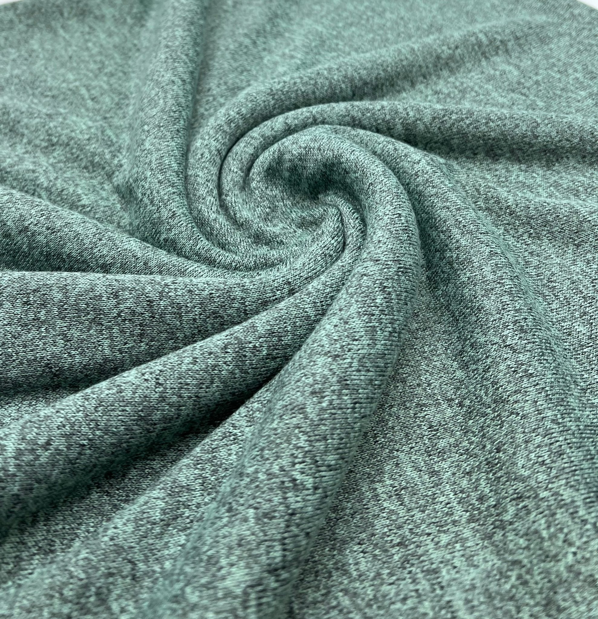 Mint Green Melange Knit Stretch Fabric - T9 Fabrics